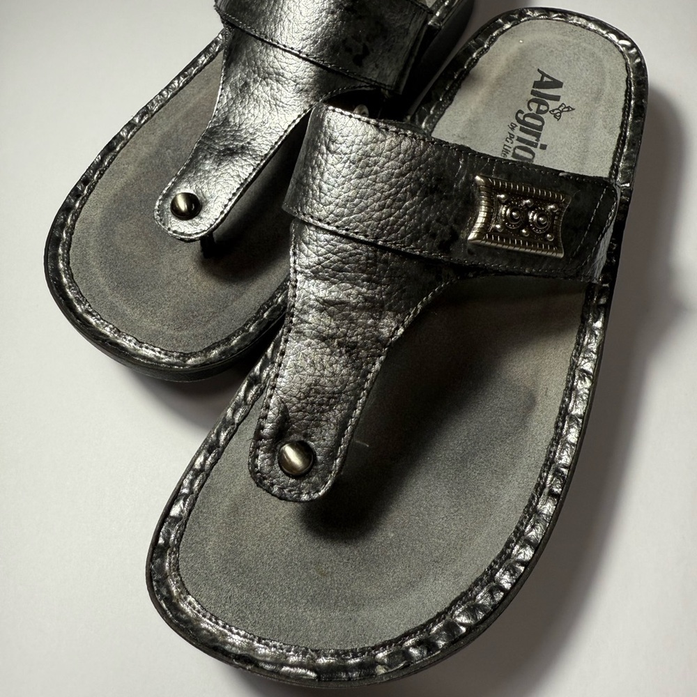 Alegria Women's Silver Sandals Size 41 /US 10-10.5 - Picture 2 of 7